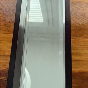 Dark Brown Tray with Mirrored Bottom